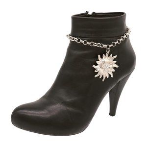 Women Silver Metal Chain Boot Bracelet Anklet Shoe Sun Charm Fashion Style z026